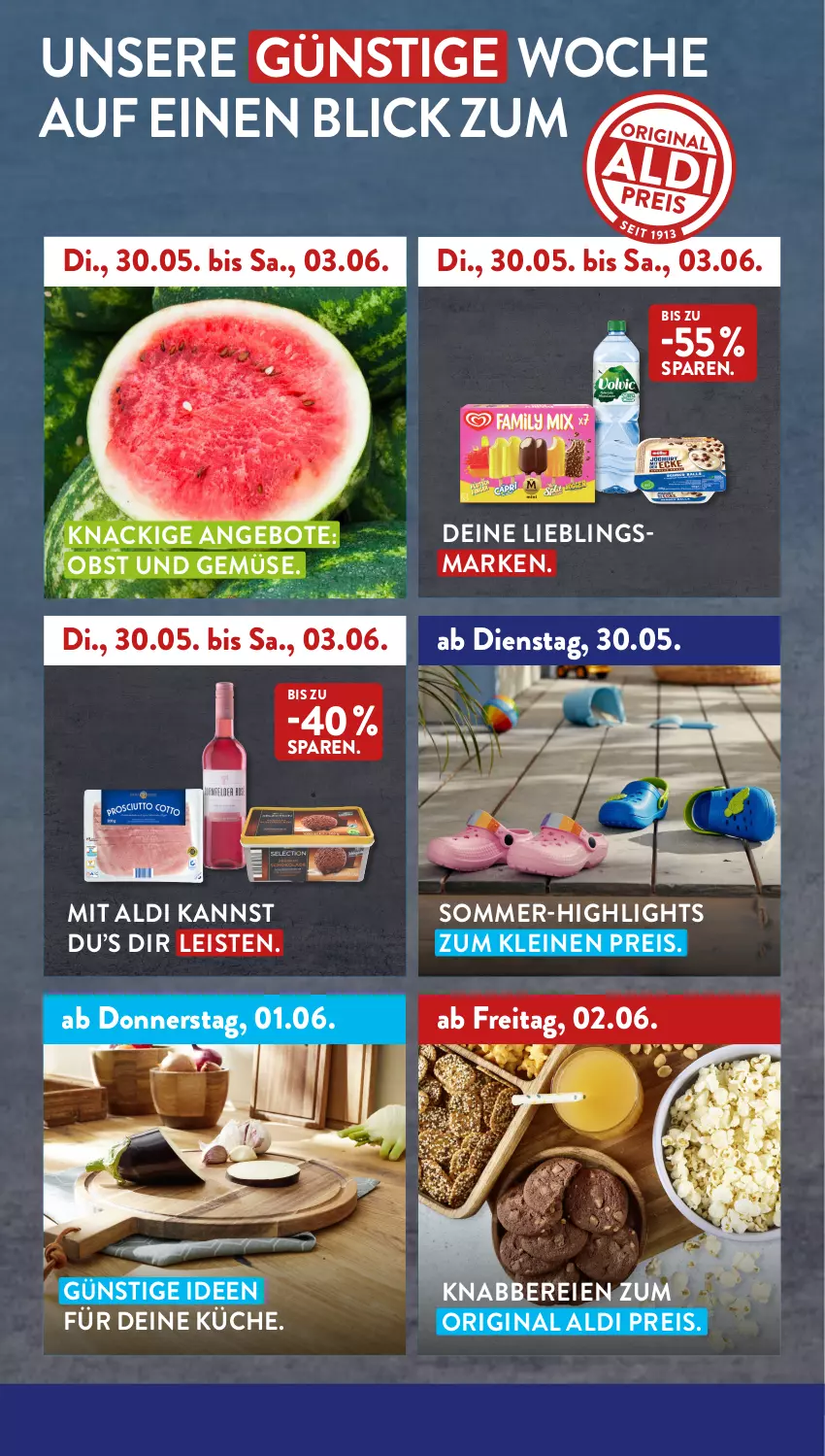 Aktueller Prospekt AldiSud - NÄCHSTE WOCHE - von 30.05 bis 03.06.2023 - strona 2 - produkty: aldi, angebot, angebote, eis, gin, küche, leine, obst, Obst und Gemüse, reis, Ti, und gemüse