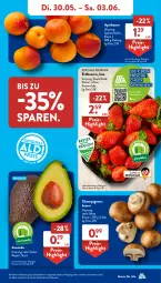 Gazetka promocyjna AldiSud - NÄCHSTE WOCHE - Gazetka - ważna od 03.06 do 03.06.2023 - strona 5 - produkty: alle artikel ohne dekoration, aprikose, aprikosen, asti, avocado, beere, beeren, braun, champignon, champignons, champignons braun, dekoration, eis, erdbeere, erdbeeren, nuss, reis, Schal, Schale, Ti, ZTE