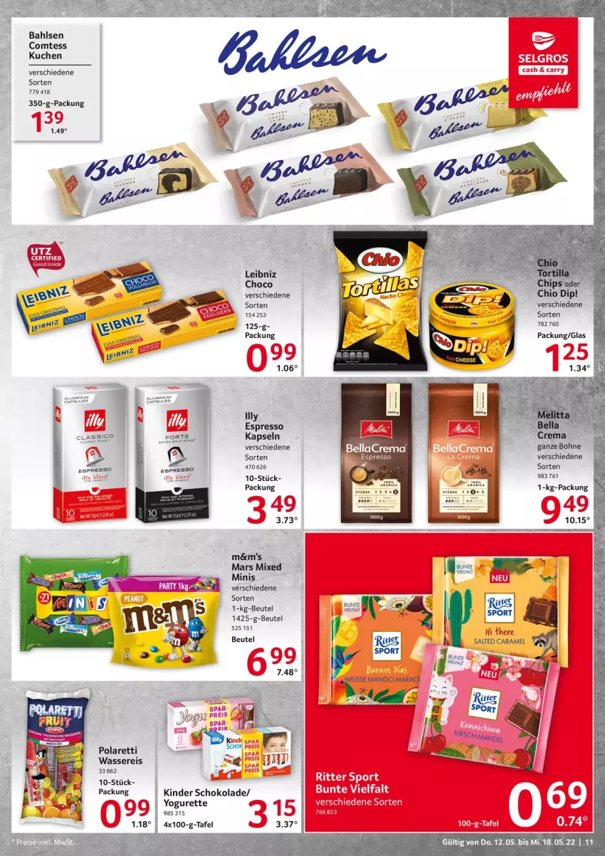 Aktueller Prospekt Selgros - Food - von 12.05 bis 18.05.2022 - strona 11 - produkty: bahlsen, beutel, caramel, chips, comtess, comtess kuchen, dip, eis, espresso, kuchen, leibniz, LG, mango, reis, Sport, tee, Ti, wasser, wassereis, Yo, yogurette