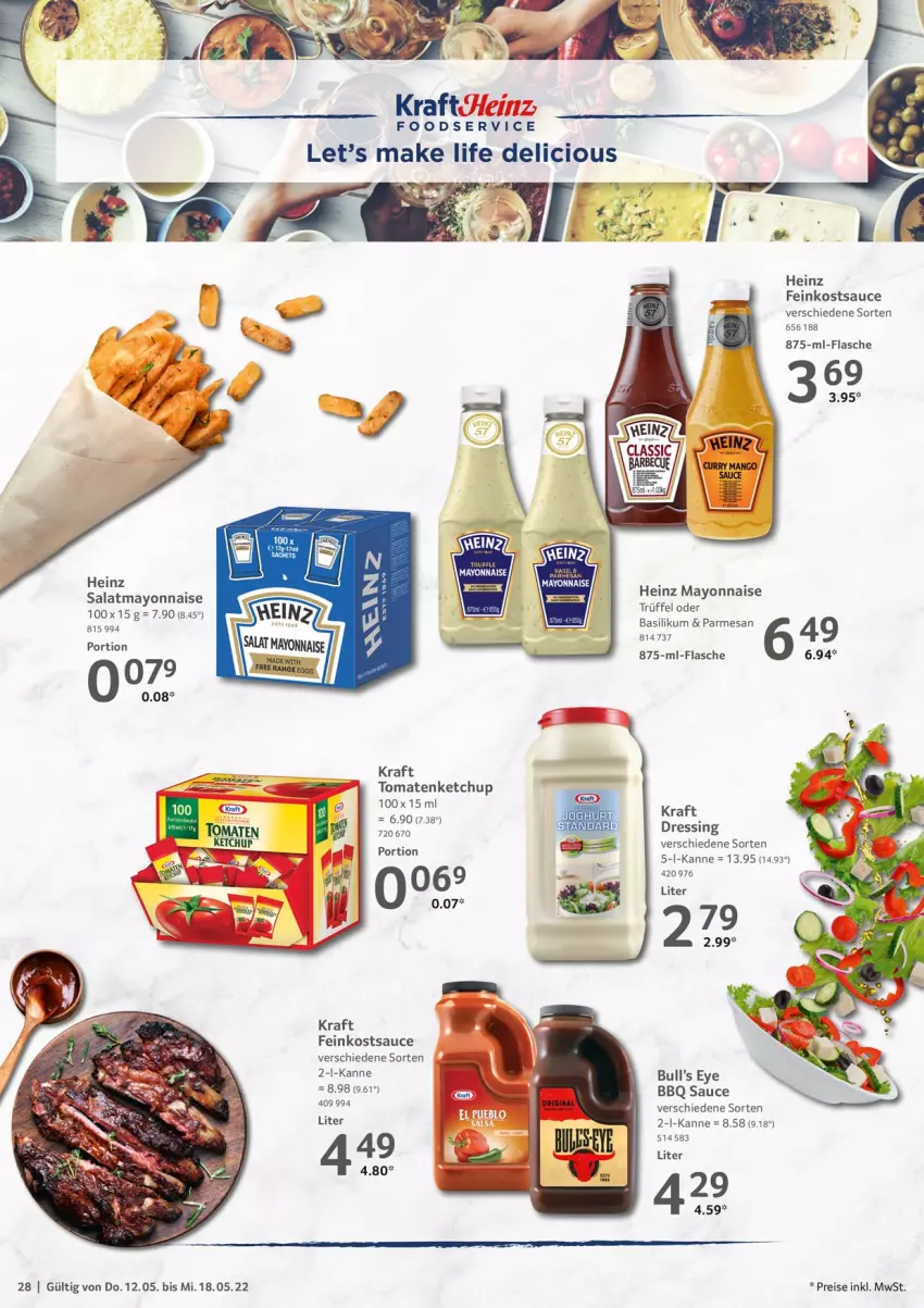 Aktueller Prospekt Selgros - Food - von 12.05 bis 18.05.2022 - strona 28 - produkty: basilikum, eis, feinkost, flasche, heinz, ketchup, kraft, mayonnaise, reis, salat, sauce, Ti, tomate, tomaten, tomatenketchup, Trüffel, Yo