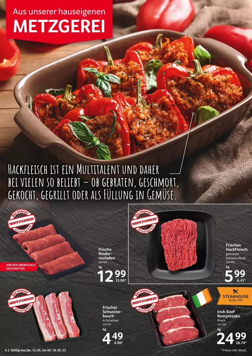 Aktueller Prospekt Selgros - Food - von 12.05 bis 18.05.2022 - strona 4 - produkty: Bau, eis, fleisch, hackfleisch, reis, rind, rouladen, rum, rumpsteak, Schal, Schale, schnitten, schwein, schweine, steak, steaks, Ti, wein, weine