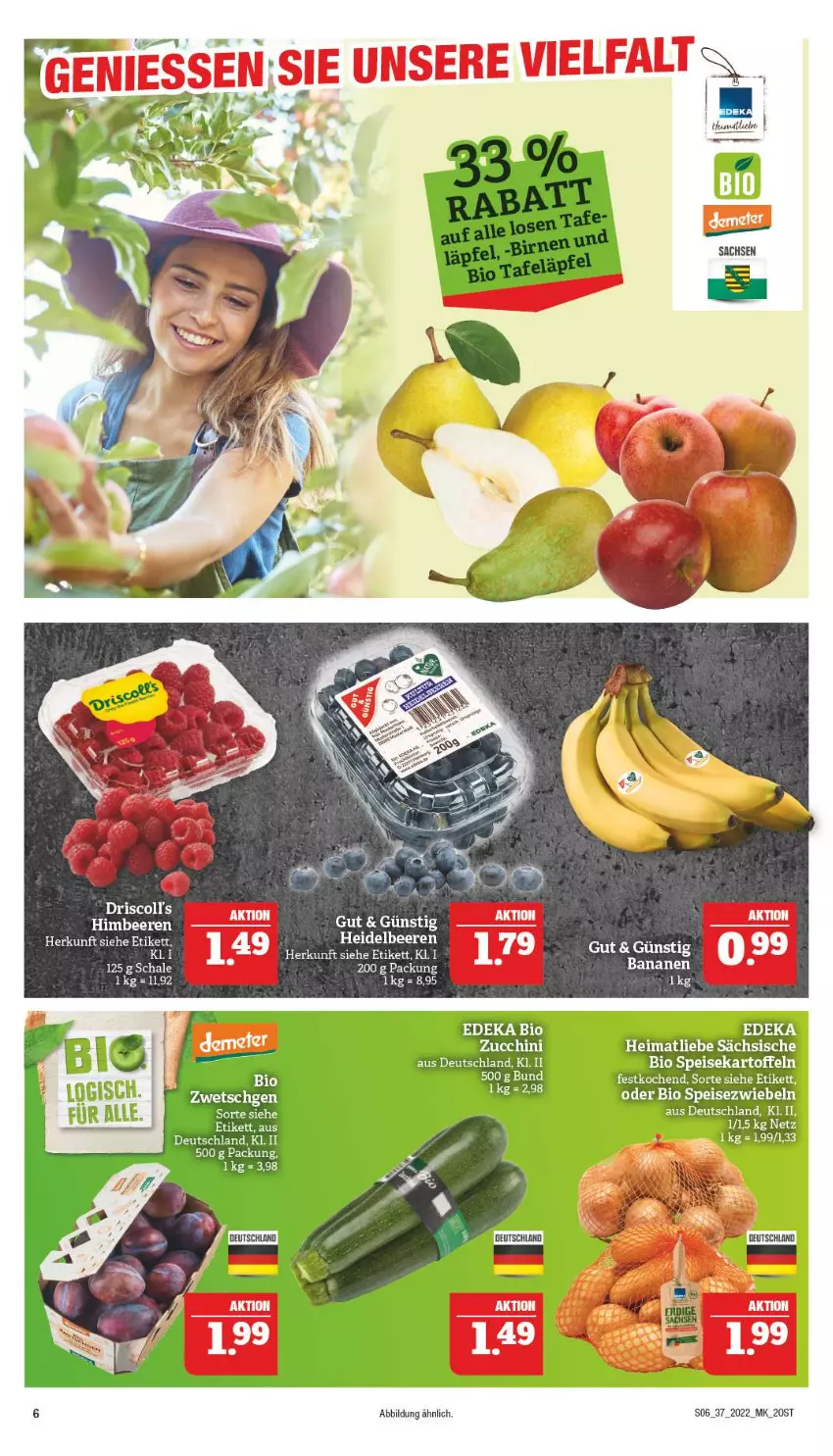 Aktueller Prospekt Marktkauf - Prospekt - von 11.09 bis 17.09.2022 - strona 10 - produkty: banane, bananen, beere, beeren, heidelbeere, heidelbeeren, himbeer, himbeere, himbeeren, sac, Schal, Schale, Ti