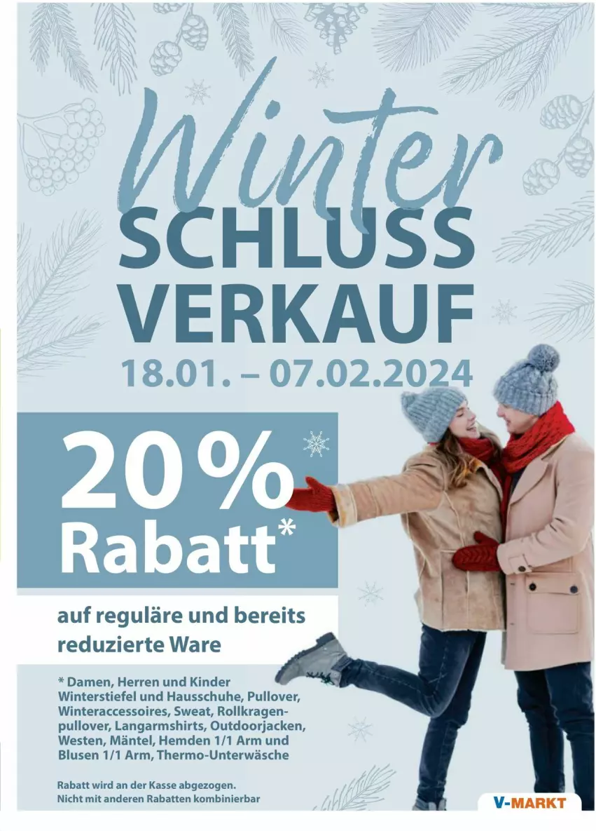 Aktueller Prospekt Vmarkt - Prospekte - von 18.01 bis 24.01.2024 - strona 17 - produkty: ACC, accessoires, bluse, Hausschuhe, hemd, hemden, Jacke, Kinder, Langarmshirt, Pullover, schuhe, shirt, shirts, Ti, Unterwäsche, Weste, Winterstiefel