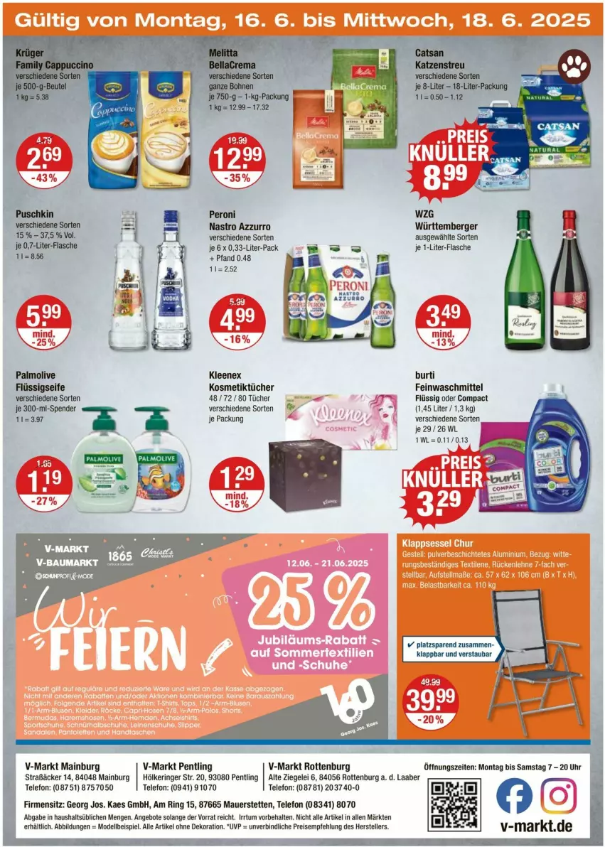 Aktueller Prospekt Vmarkt - Prospekte - von 12.06 bis 18.06.2025 - strona 24 - produkty: alle artikel ohne dekoration, angebot, angebote, auer, Berger, burti, dekoration, dell, eis, elle, feinwaschmittel, flasche, flüssigseife, je 1-liter-flasche, kaes, kosmetik, Kosmetiktücher, Mode, olive, palmolive, reis, ring, Seife, telefon, teller, Ti, tücher, uhr, waschmittel