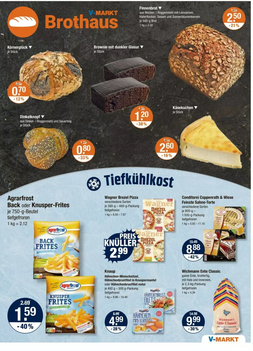 Aktueller Prospekt Vmarkt - Prospekte - von 12.06 bis 18.06.2025 - strona 9 - produkty: agrarfrost, auer, beutel, brot, brownie, brustfilet, eis, ente, filet, hähnchenbrust, hähnchenbrustfilet, Käse, käsekuchen, kuchen, LG, Mantel, mehl, natur, rum, schnitzel, Ti, tiefkühlkost