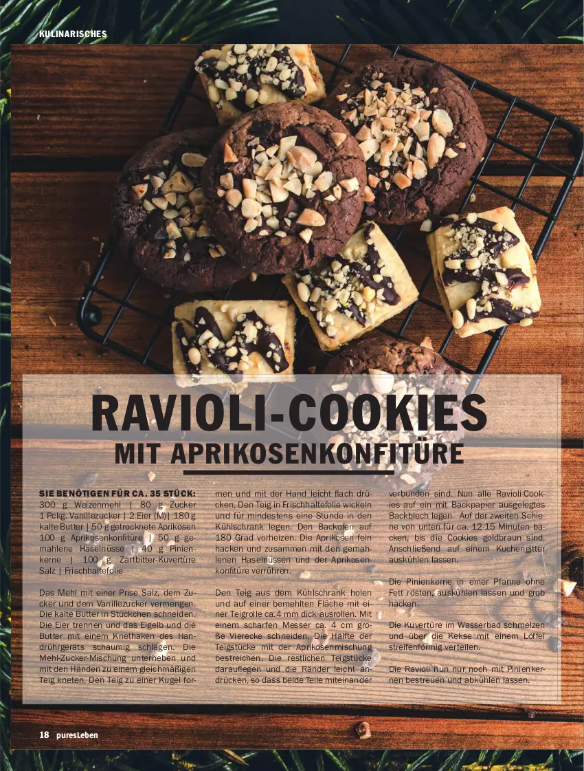 Aktueller Prospekt Hit - Prospekte - von 01.12 bis 31.12.2021 - strona 18 - produkty: aprikose, aprikosen, backofen, Bad, braun, butter, cookie, cookies, eier, frischhaltefolie, keks, kekse, konfitüre, kuchen, Kugel, kühlschrank, Löffel, mehl, messer, Ofen, papier, pfanne, pinienkerne, ravioli, reifen, salz, Schrank, Teigrolle, Ti, vanille, wasser, weizenmehl, WICK, zucker