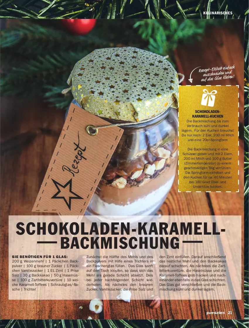 Aktueller Prospekt Hit - Prospekte - von 01.12 bis 31.12.2021 - strona 21 - produkty: backmischung, braun, butter, eier, flasche, kakao, karamell, kuchen, LG, mehl, milch, Rauch, rezept, ring, salz, schoko, schokolade, schokoladen, schüssel, Springform, Ti, tisch, vanille, weizenmehl, zucker