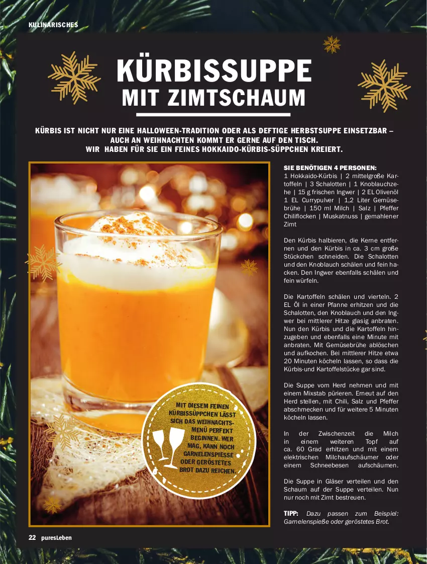 Aktueller Prospekt Hit - Prospekte - von 01.12 bis 31.12.2021 - strona 22 - produkty: an weihnachten, bier, Biere, braten, brot, Brühe, chili, curry, eier, eis, elle, garnelen, Gemüsebrühe, gin, Gläser, ingwer, kartoffel, kartoffeln, knoblauch, Kürbis, LG, milch, milchaufschäumer, mit gemüse, Muskatnuss, nuss, olive, oliven, olivenöl, pfanne, pfeffer, salz, Schal, Schalotte, Schneebesen, suppe, Ti, tisch, topf, weihnachten, würfel