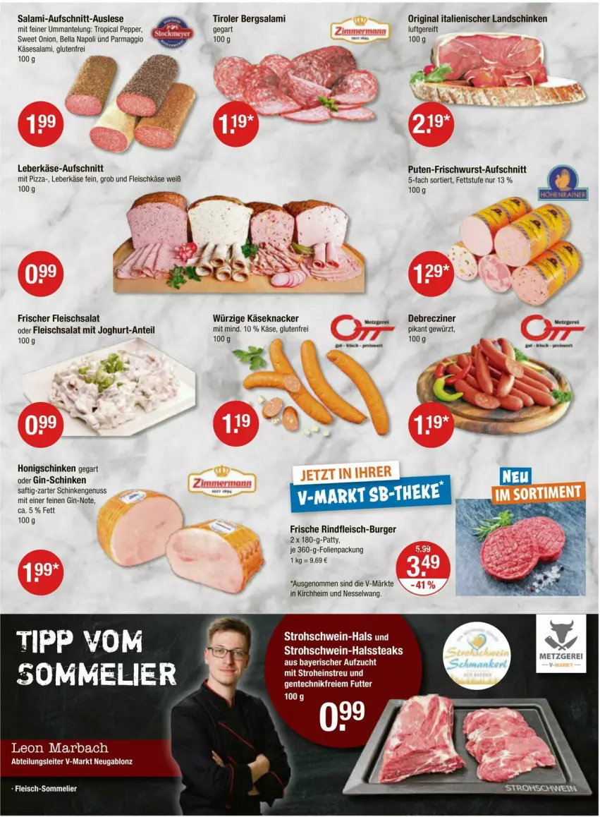 Aktueller Prospekt Vmarkt - Prospekte - von 14.03 bis 20.03.2024 - strona 3 - produkty: Abtei, aufschnitt, burger, debrecziner, eis, fleisch, fleischkäse, fleischsalat, frischwurst-aufschnitt, gewürz, gin, honig, joghur, joghurt, Käse, knacker, landschinken, leberkäs, leberkäse, maggi, Mantel, nuss, pizza, pute, rind, rindfleisch, saft, salami, salat, schinken, Ti, wurst