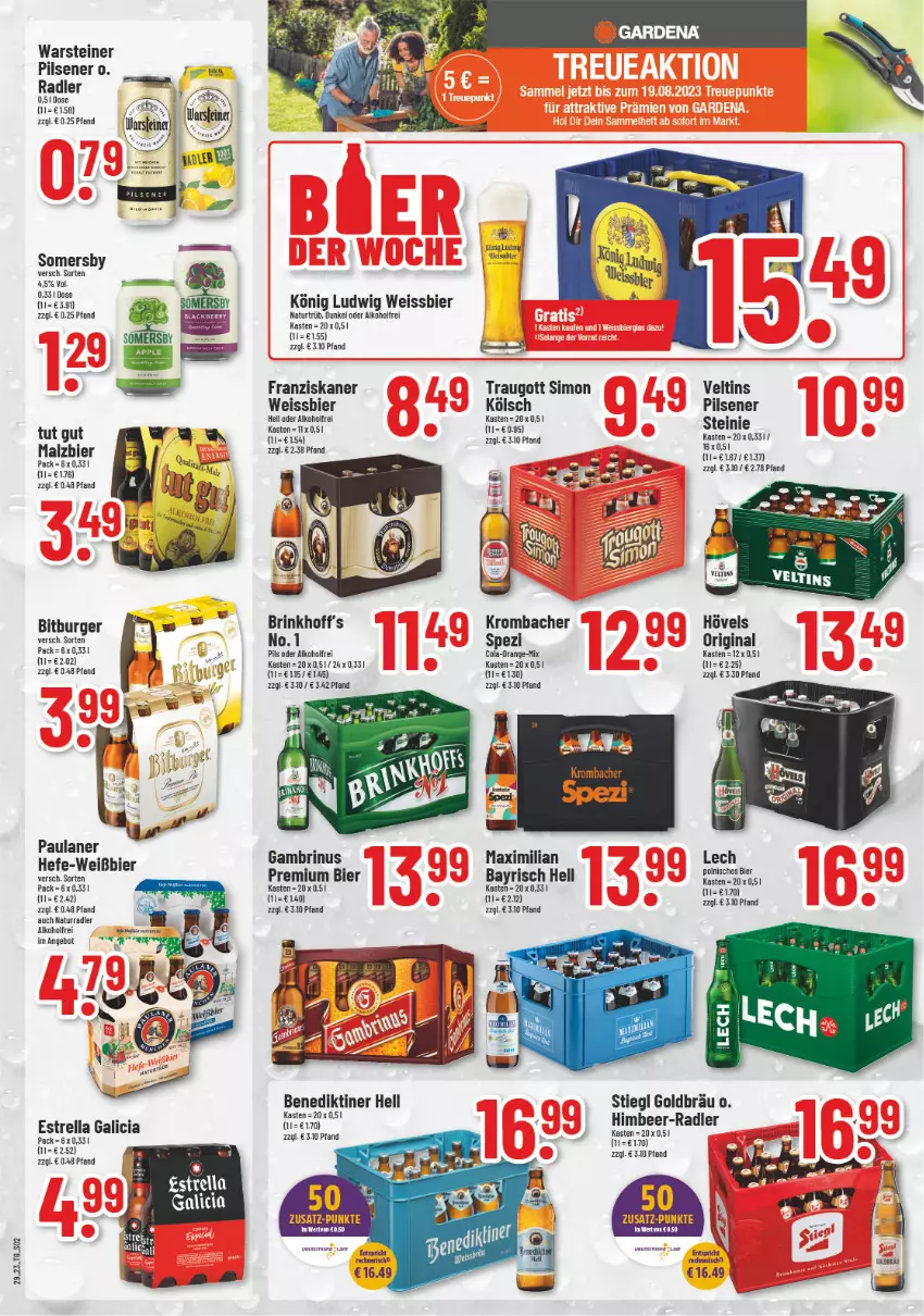 Aktueller Prospekt Trinkgut - von 17.07 bis 22.07.2023 - strona 2 - produkty: alkohol, angebot, Benediktiner, bier, bitburger, burger, eis, franziskaner, gin, Hefe, himbeer, krombache, krombacher, malz, natur, Paula, paulaner, pils, pilsener, radler, rel, sim, somersby, steiner, Stiegl, Ti, veltins, veltins pilsener, warsteiner, weissbier