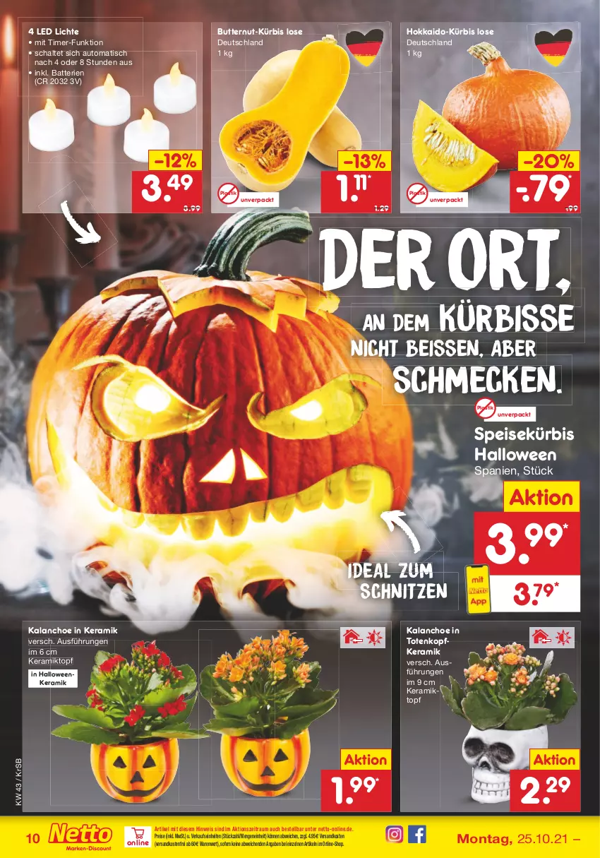 Aktueller Prospekt Netto Marken-Discount - Filial Angebote - von 25.10 bis 30.10.2021 - strona 10