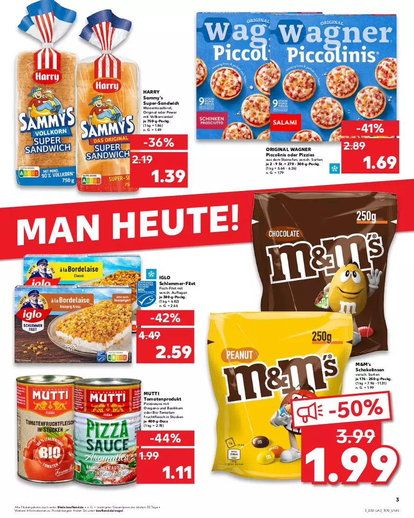 Aktueller Prospekt Kaufland - Umschlag - von 15.08 bis 21.08.2024 - strona 3 - produkty: angebot, angebote, basilikum, bio, brot, eis, filet, fisch, fleisch, frucht, fruchtfleisch, gin, iglo, korn, linsen, Mutti, Ofen, original wagner, piccolinis, pizza, reis, sandwich, sauce, schlemmer-filet, schoko, Schokolinsen, steinofen, Ti, toast, Toastbrot, tomate, tomaten, wagner, ZTE