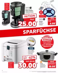 Gazetka promocyjna Kaufland - Umschlag - Gazetka - ważna od 21.08 do 21.08.2024 - strona 4 - produkty: angebot, angebote, aust, auto, decke, Deckel, edelstahl, eis, fenster, fernbedienung, fritteuse, Frittierkorb, Glasdeckel, herdarten, kaffee, kaffeemaschine, Kochtopf, korb, leds, Leuchte, LG, mit fernbedienung, Pfau, rama, reis, Schal, schüssel, tasse, thermostat, Ti, topf, wasser, wassertank, ZTE