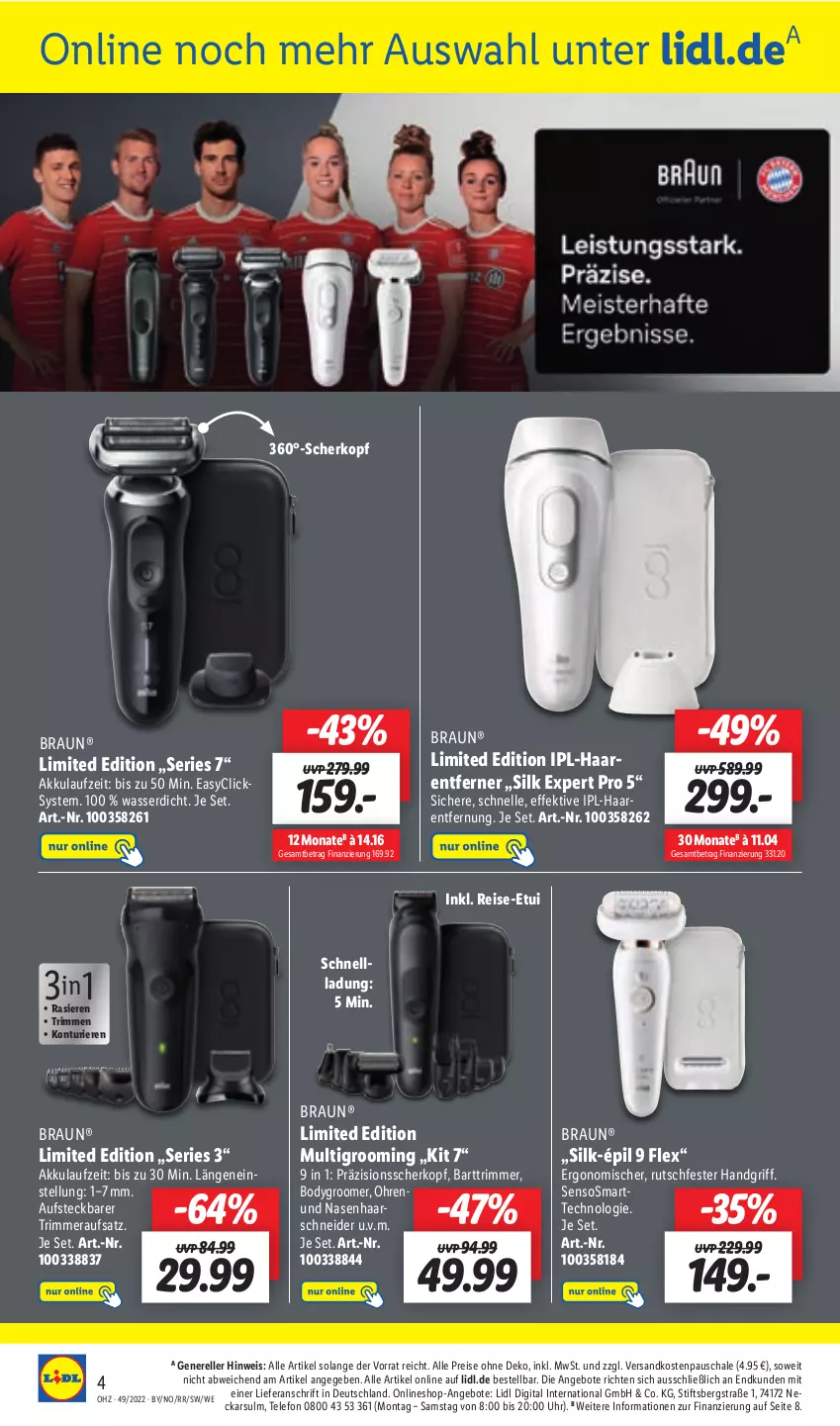 Aktueller Prospekt Lidl - Aktionsprospekt - von 05.12 bis 10.12.2022 - strona 58 - produkty: akku, angebot, angebote, body, Bodygroom, braun, eis, elle, Haarentfernung, haarschneider, Multigroom, ndk, reis, rel, Schal, Schale, telefon, Ti, uhr, wasser