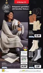 Gazetka promocyjna Lidl - Aktionsprospekt - Gazetka - ważna od 10.12 do 10.12.2022 - strona 8 - produkty: Bau, baumwolle, decke, handschuhe, Kuschelsocken, lamm, Lammfell, ndk, Schal, Schale, schuhe, socken, Ti, wolle