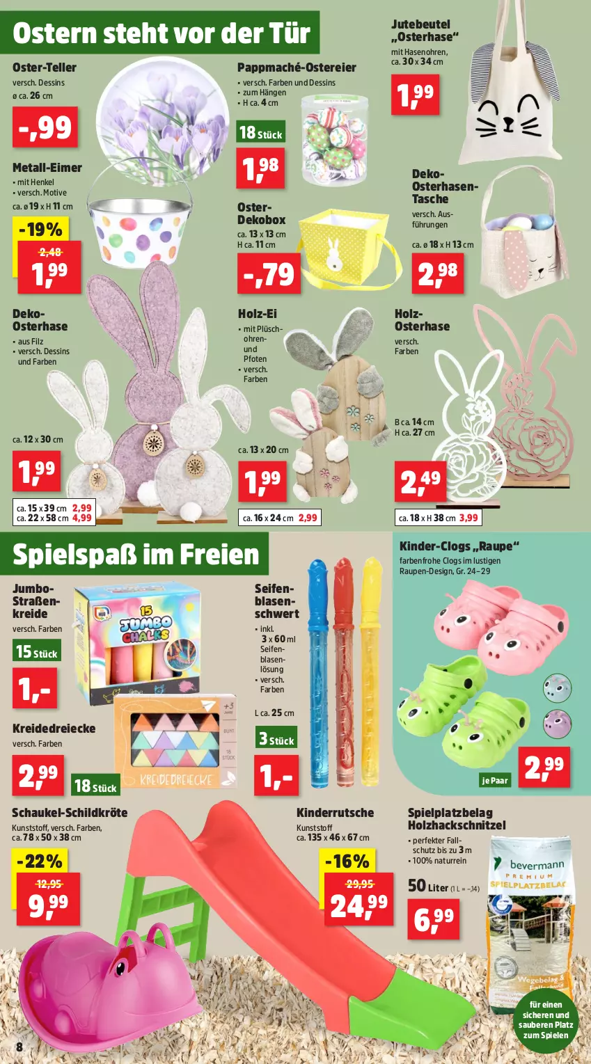 Aktueller Prospekt Thomas Philipps - von 24.03 bis 29.03.2025 - strona 8 - produkty: beutel, Clogs, eier, eimer, elle, erde, henkel, Holz, jumbo, Kinder, Kreide, Lusti, mac, natur, Plüsch, Schaukel, schnitzel, Seife, Spiele, Tasche, teller, Ti