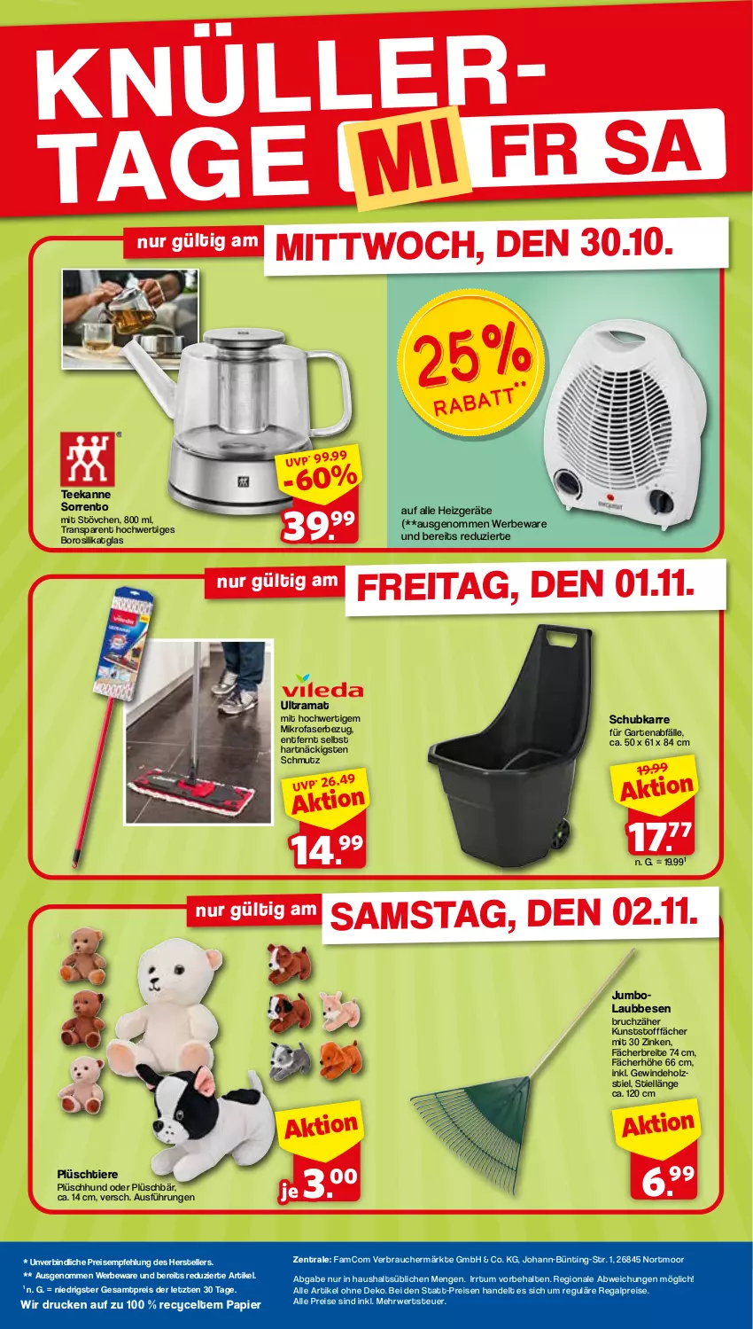 Aktueller Prospekt Famila - Prospekte - von 30.10 bis 02.11.2024 - strona 2 - produkty: Brei, eis, elle, Garten, Holz, jumbo, mikrofaser, papier, Plüsch, rama, Rauch, regal, reis, rwe, tee, teekanne, teller, Ti, Tiere, ZTE