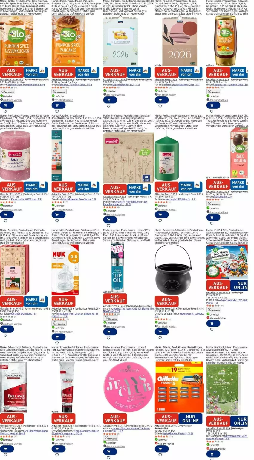 Aktueller Prospekt Dm Drogerie - Prospekte - von 22.12 bis 31.12.2025 - strona 16 - produkty: Adventskalender, agaven, bio, blume, blumen, brillance, Clin, deka, eier, eis, elle, fusion5, gillette, jeans, kerze, kuchen, leine, Maus, milch, mousse, natur, nuk, Oblaten, Profissimo, Rasierklinge, rasierklingen, reis, Ria, schwarzkop, schwarzkopf, Serviette, servietten, sim, sirup, tasse, Ti, würfel, Yo
