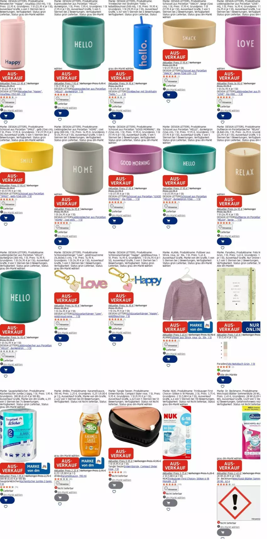 Aktueller Prospekt Dm Drogerie - Prospekte - von 22.12 bis 31.12.2025 - strona 21 - produkty: Anhänger, Becher, bio, Blüte, buch, bürste, creme, Dr. Beckmann, Duftkerze, eis, Elan, elle, espresso, Heu, jumbo, karamell, kerze, küche, Küchen, küchentücher, LG, nuk, Pullover, reis, rel, sauce, schüssel, snack, Tangle Teezer, tee, Ti, trinkbecher, trommel, tücher, Wels, Yo