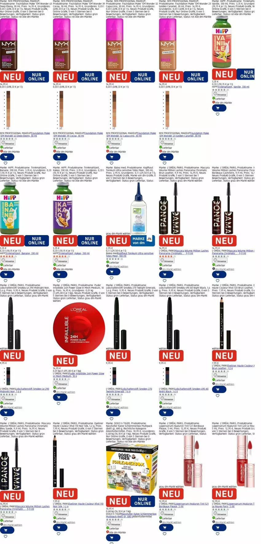 Aktueller Prospekt Dm Drogerie - Prospekte - von 22.12 bis 31.12.2025 - strona 4 - produkty: alleinfuttermittel, banane, bier, Biere, Cap, caramel, cashmere, cin, eier, eis, Eyeliner, hipp, hyaluron, kakao, l'oreal, lack, lion, Mascara, nassfutter, rama, reis, rouge, rum, Serum, slip, Ti, uhr, uhu, vanille