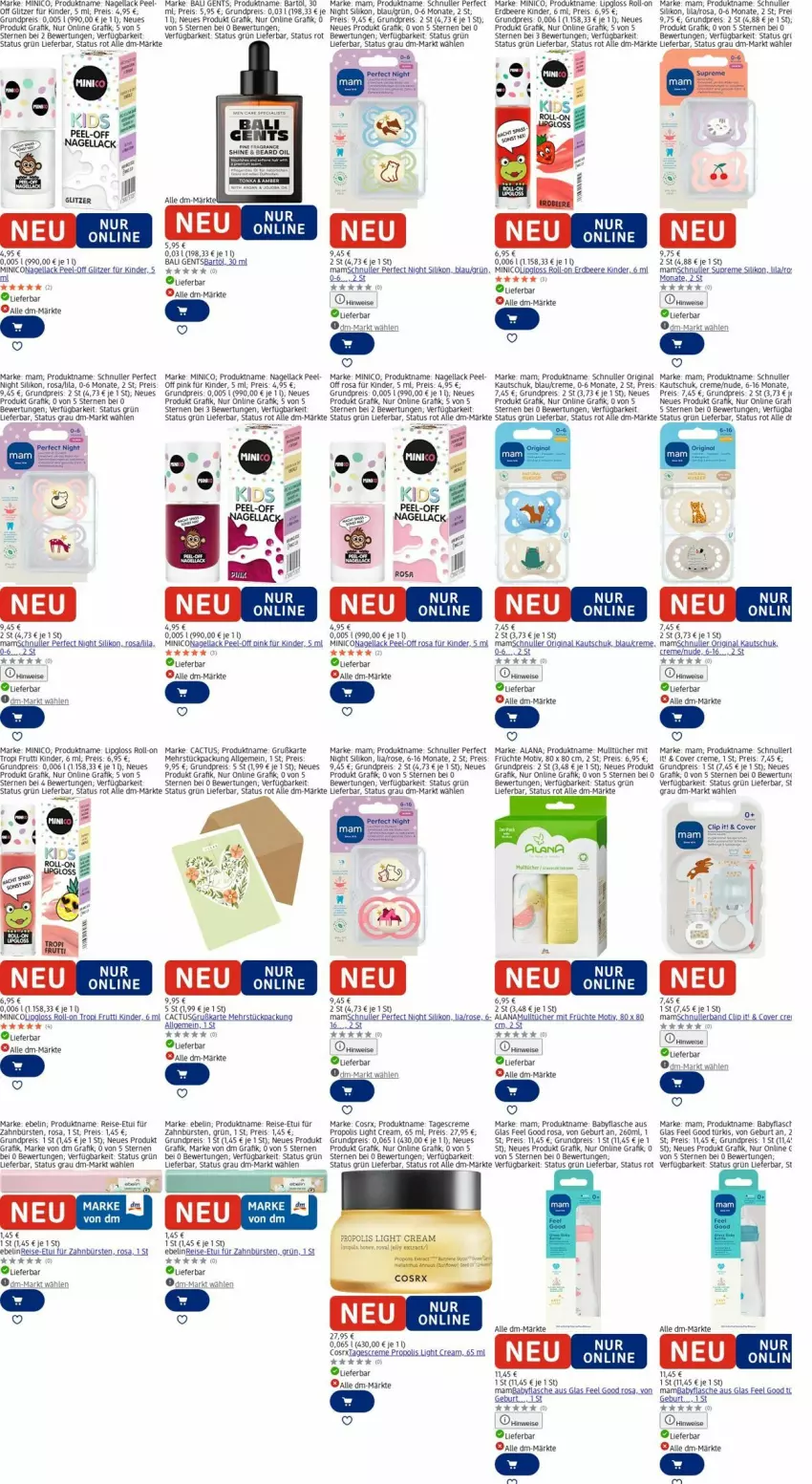 Aktueller Prospekt Dm Drogerie - Prospekte - von 22.12 bis 31.12.2025 - strona 9 - produkty: Bau, beere, bürste, bürsten, creme, eis, erdbeere, flasche, früchte, gin, HP, Kinder, lack, LG, Lipgloss, mam, Mulltücher, Nagellack, Propolis, reis, Ria, roll-on, rwe, tagescreme, Ti, tücher, zahnbürste, zahnbürsten