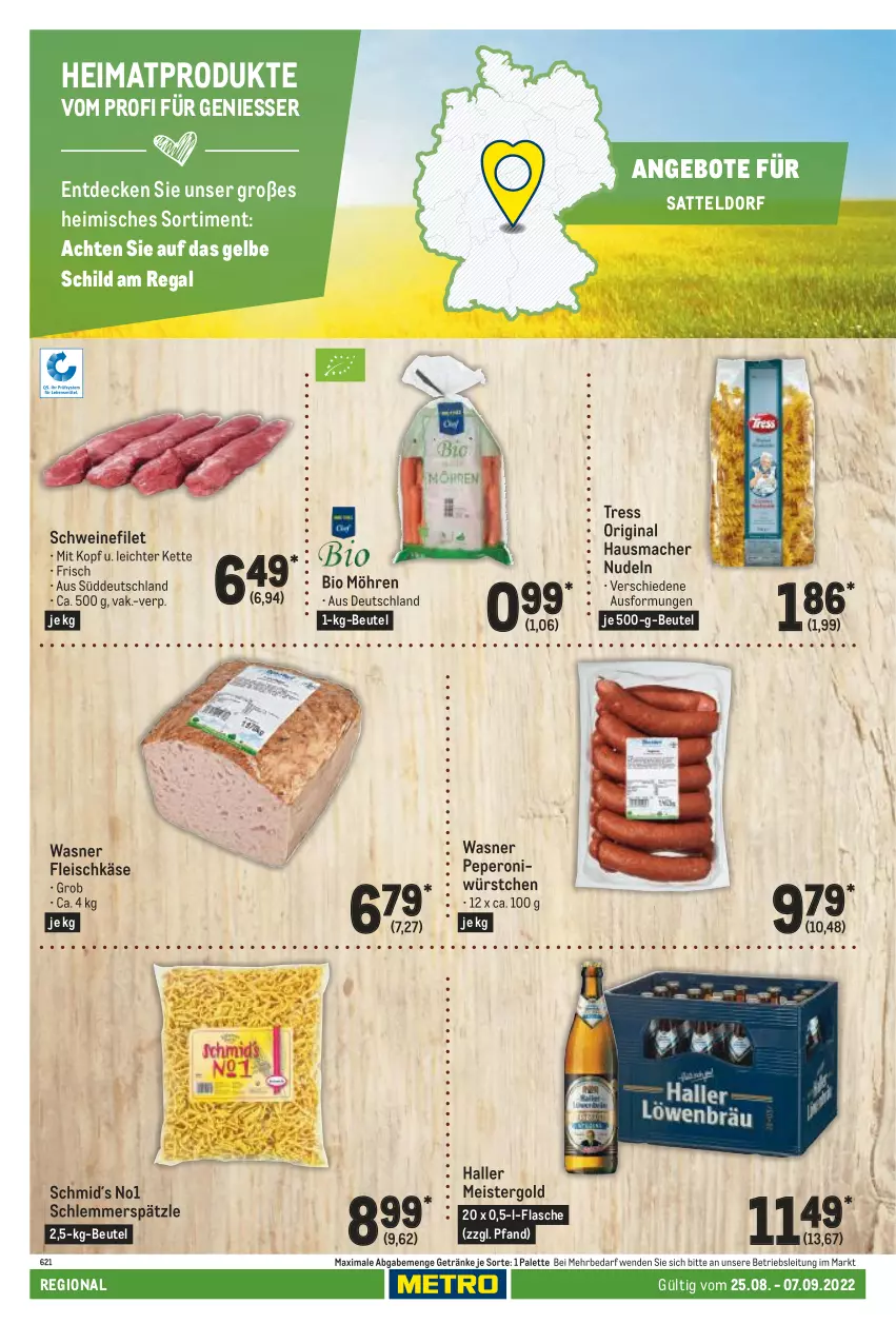 Aktueller Prospekt Metro - Regionaler Adresseinleger - von 25.08 bis 07.09.2022 - strona 88 - produkty: angebot, angebote, beutel, bio, decke, eis, filet, flasche, fleisch, fleischkäse, getränk, getränke, gin, Hausmacher, Käse, Kette, mac, Meister, möhren, nudel, nudeln, Palette, peperoni, Peroni, regal, sattel, schwein, schweine, schweinefilet, Ti, wein, weine, würstchen