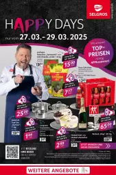 Gazetka promocyjna Selgros - HAPPY DAYS - Aktion vom 27.03. - 29.03.2025 - Gazetka - ważna od 29.03 do 29.03.2025 - strona 1 - produkty: alkohol, angebot, angebote, besteck, briketts, coca-cola, cola, cremissimo, edelstahl, eis, erde, flasche, grill, henkel, henkell, henkell sekt, Holz, holzkohle, langnese, LG, mw-flasche, Rauch, reis, rwe, sekt, sim, tee, Ti