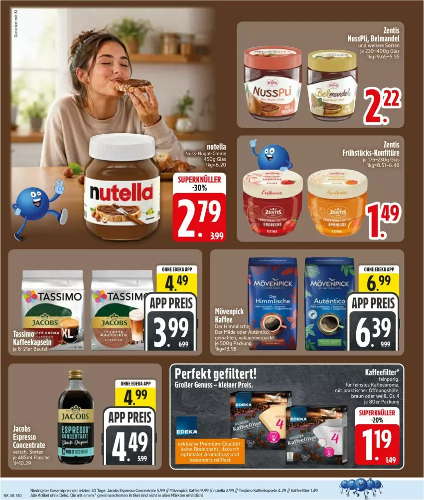 Aktueller Prospekt Edeka - Prospekte - von 14.09 bis 19.09.2026 - strona 12 - produkty: creme, deka, eier, eis, ente, jacobs, kaffee, kaffeekapseln, mövenpick, nuss, nuss-nugat-creme, nutella, reis, sim, tassimo, tee, Ti, ZTE
