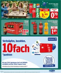 Gazetka promocyjna Edeka - Prospekte - Gazetka - ważna od 19.09 do 19.09.2026 - strona 22 - produkty: angebot, coca-cola, cola, coupon, coupons, eis, fanta, flasche, Mezzo Mix, Parka, payback, reis, sprite, Ti, ZTE