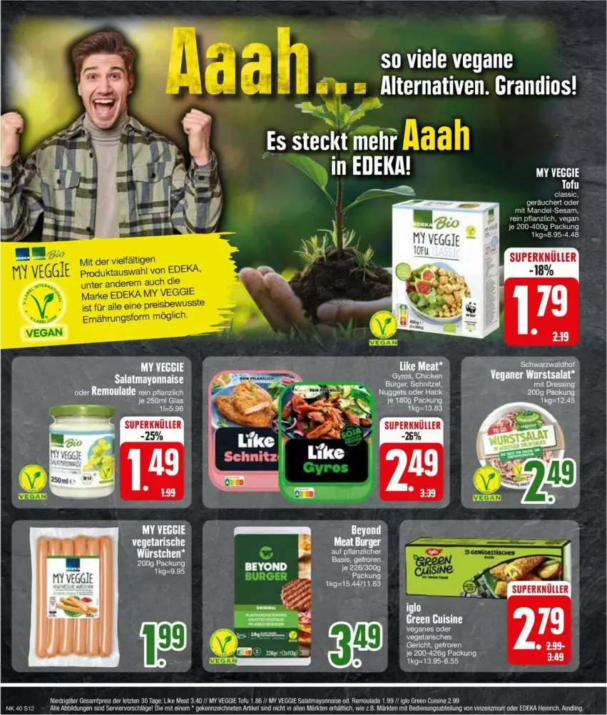 Aktueller Prospekt Edeka - Prospekte - von 30.09 bis 05.10.2024 - strona 14 - produkty: eis, ente, LG, Like Meat, mandel, reis, sesam, Ti, Tiere, Tofu, veggie, ZTE