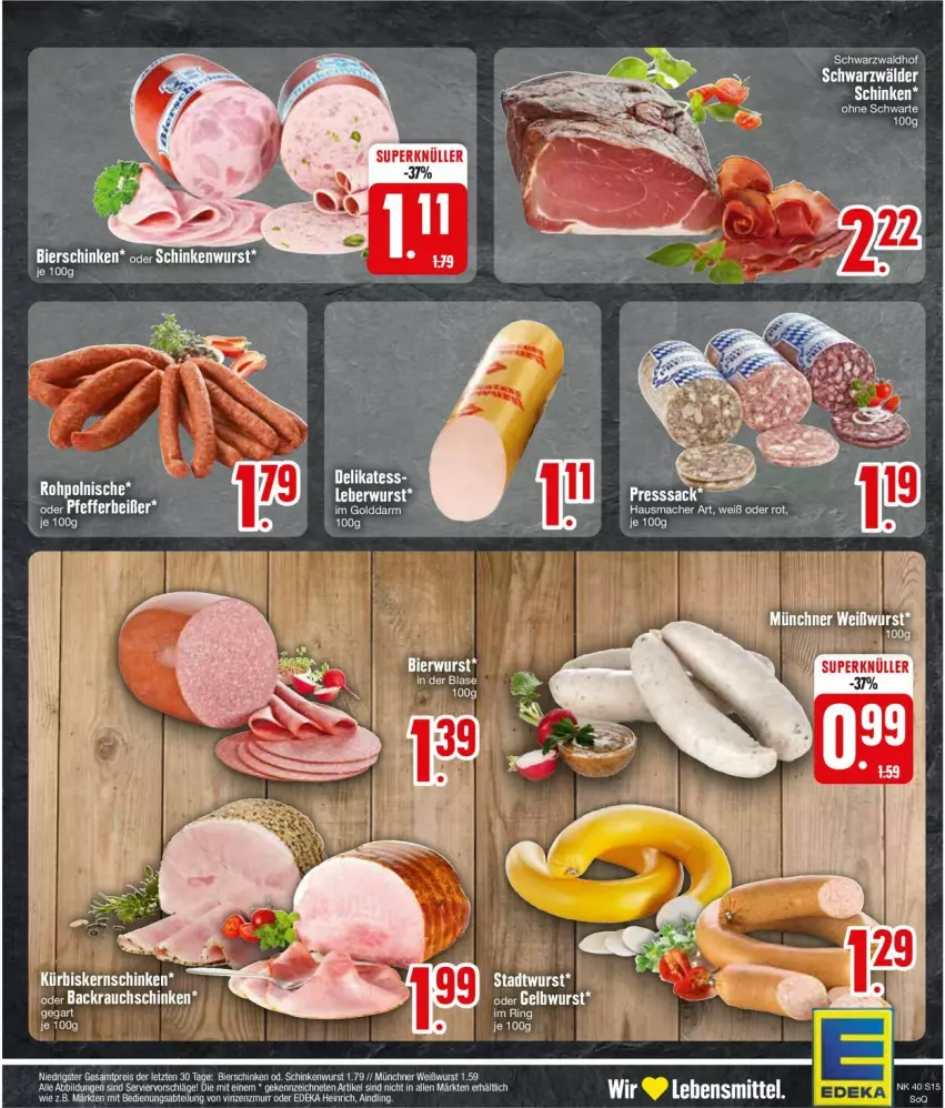 Aktueller Prospekt Edeka - Prospekte - von 30.09 bis 05.10.2024 - strona 17 - produkty: bett, bier, bierschinken, deka, dell, eier, eis, HP, reis, schinken, schinkenwurst, tee, Ti, wurst, Yo, ZTE