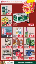 Gazetka promocyjna Famila - Prospekte - Gazetka - ważna od 02.07 do 02.07.2022 - strona 18 - produkty: bier, eis, elle, flasche, gösser, heineken, jever, jever pilsener, köstritzer, lebensmittel, natur, Nektar, pfanne, Pfanner, pils, pilsener, radler, reis, robby, säfte, sekt, steiner, tyskie, warsteiner