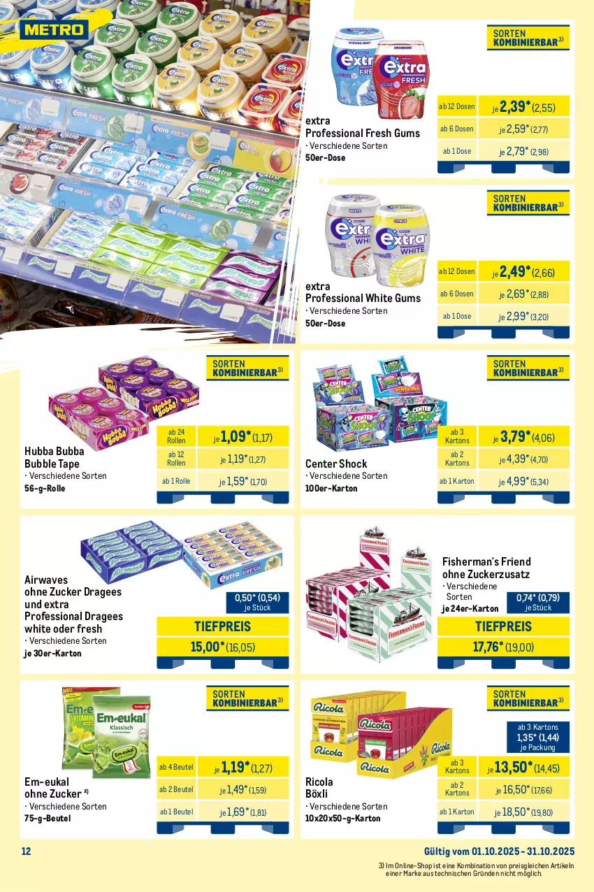 Aktueller Prospekt Metro - Monats-Mix - von 01.10 bis 31.10.2025 - strona 12 - produkty: beutel, cola, eis, ente, haribo, kracher, maoam, Metro, metro gastro, pilze, reis, Ricola, Ti, tiefpreis, trolli, zucker