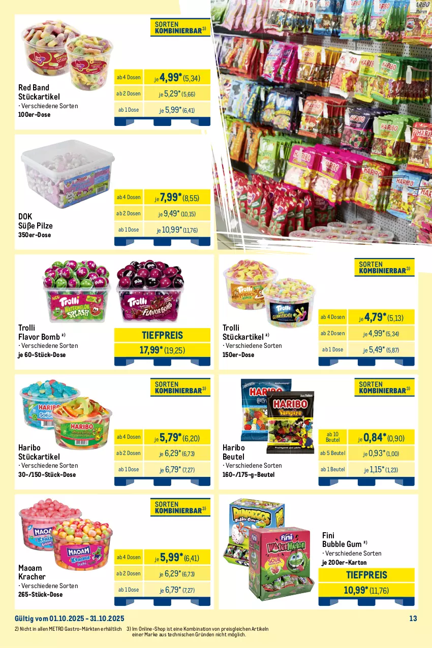 Aktueller Prospekt Metro - Monats-Mix - von 01.10 bis 31.10.2025 - strona 13 - produkty: beutel, cola, eis, ente, haribo, kracher, maoam, Metro, metro gastro, pilze, reis, Ricola, Ti, tiefpreis, trolli, zucker