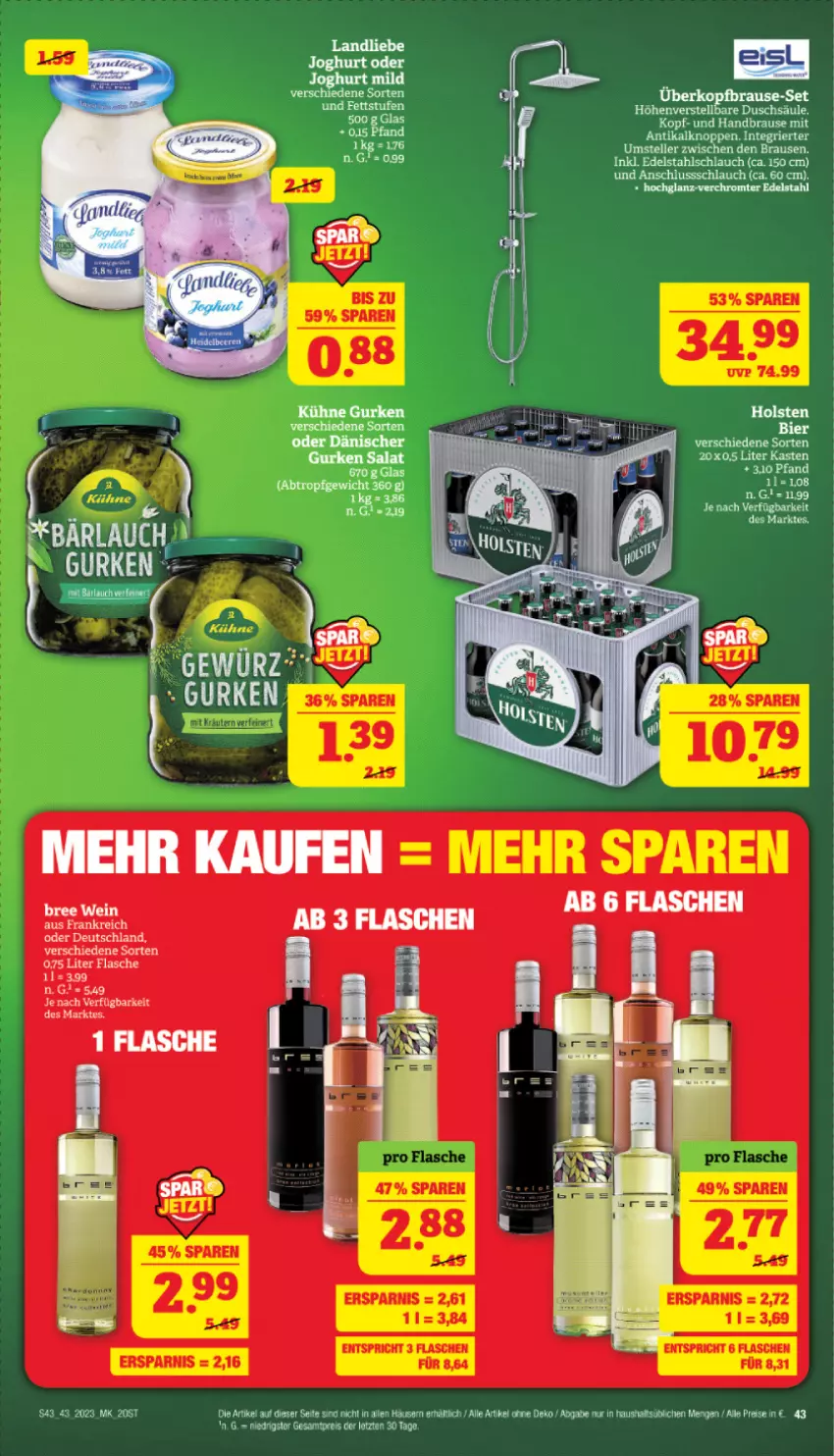 Aktueller Prospekt Marktkauf - Prospekt - von 22.10 bis 28.10.2023 - strona 43 - produkty: brause, Duschsäule, edelstahl, eis, elle, flasche, gurke, gurken, handbrause, hochglanz, HP, landliebe, reis, schlauch, teller, Ti