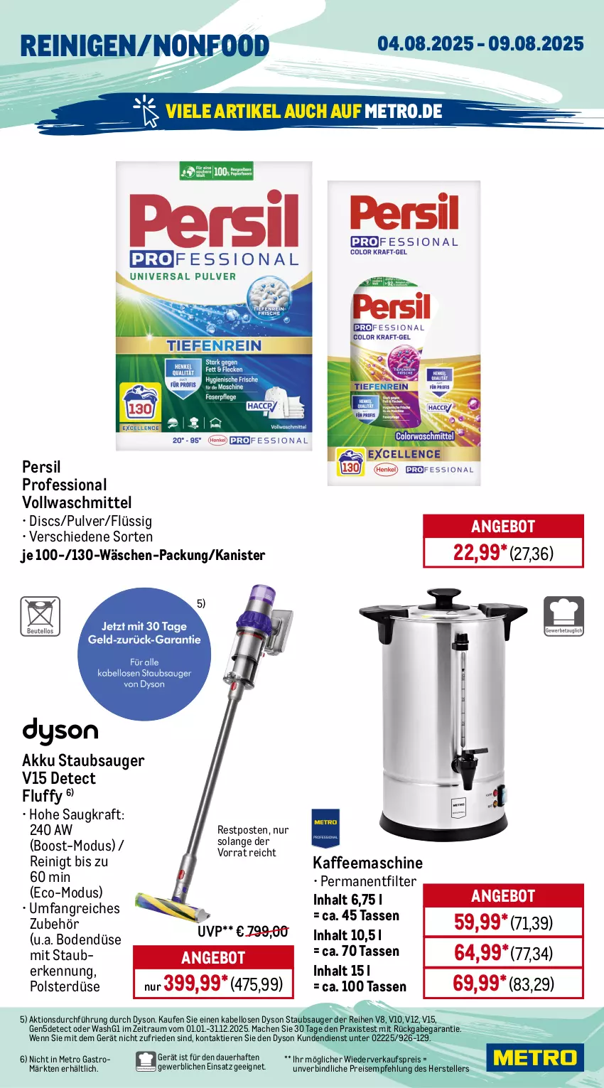 Aktueller Prospekt Metro - Wochen-Angebote Gastro - von 04.08 bis 09.08.2025 - strona 17 - produkty: akku, aldi, angebot, auer, beere, beeren, brut, champagne, chia, Dyson, eis, elle, flasche, frucht, früchte, früchten, getränk, getränke, himbeer, himbeere, himbeeren, johannisbeere, kaffee, kaffeemaschine, kraft, mac, Metro, metro gastro, Palette, persil, pfirsich, reifen, reis, Ria, staubsauger, tasse, teller, Ti, Tiere, vollwaschmittel, waschmittel