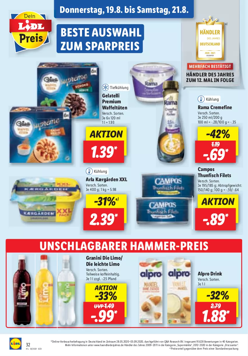 Aktueller Prospekt Lidl - Aktionsprospekt - von 16.08 bis 21.08.2021 - strona 32