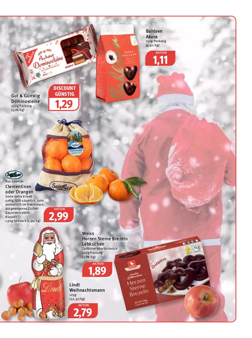 Aktueller Prospekt Feneberg - Prospekte - von 01.12 bis 03.12.2022 - strona 11 - produkty: bahlsen, brezel, Brezeln, clementinen, discount, Dominosteine, eis, kuchen, Lebkuchen, lindt, mac, milch, orange, orangen, sac, saft, tesa, Ti, tisch, vollmilch, zucker