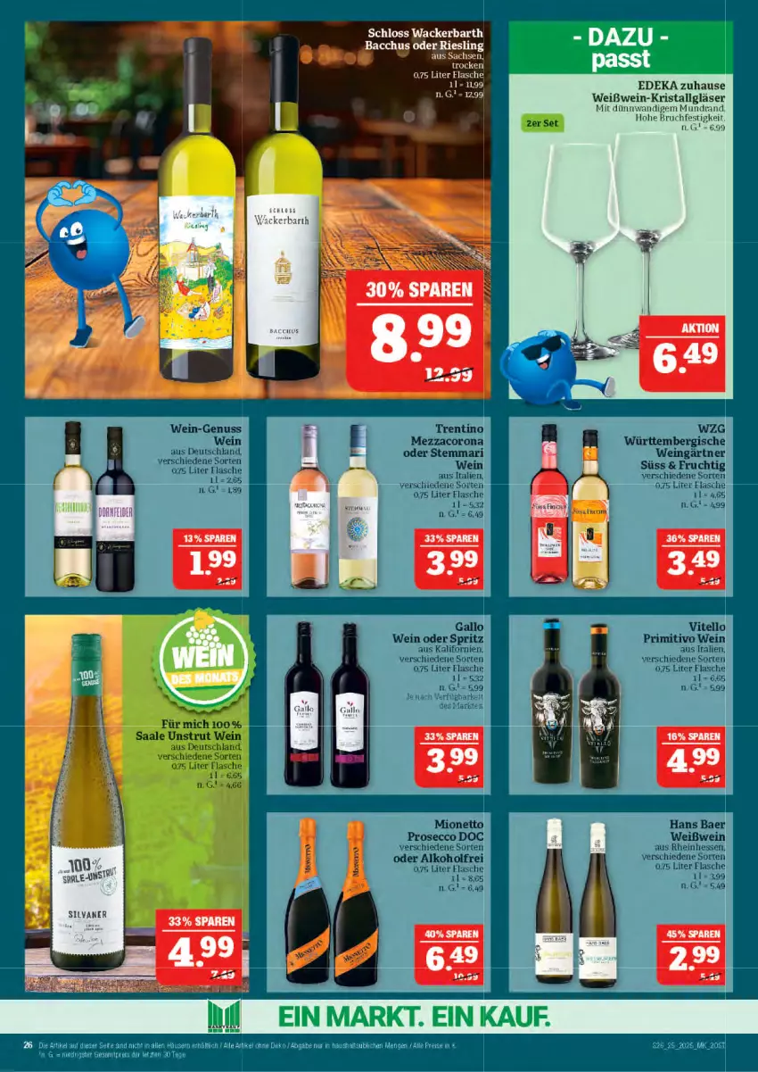 Aktueller Prospekt Marktkauf - Prospekt - von 15.06 bis 21.06.2025 - strona 26 - produkty: ACC, deka, flasche, Gläser, LG, riesling, sac, silvaner, Ti, wein, Weißwein, weißwein-