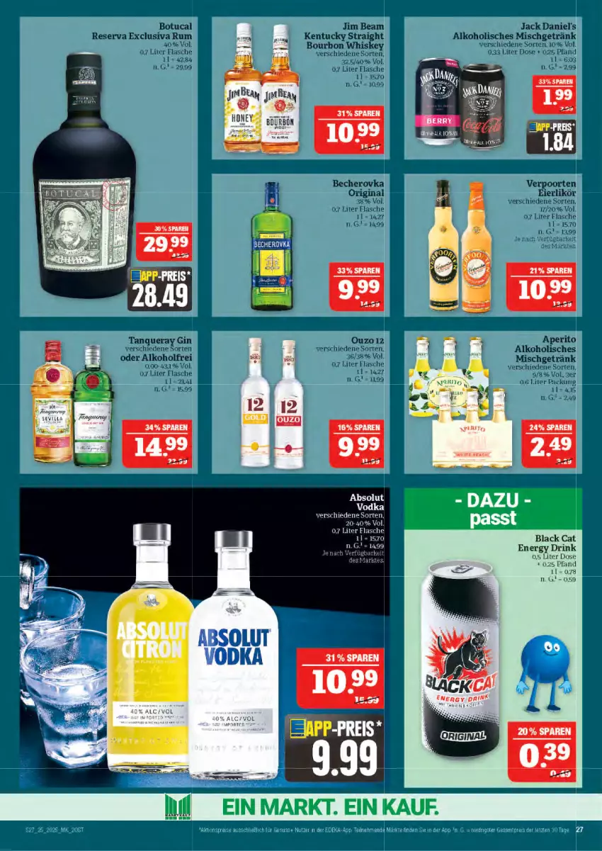Aktueller Prospekt Marktkauf - Prospekt - von 15.06 bis 21.06.2025 - strona 27 - produkty: Absolut Vodka, drink, eis, energy drink, flasche, lack, reis, vodka