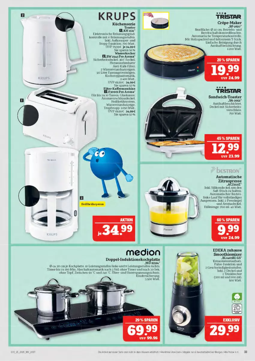 Aktueller Prospekt Marktkauf - Prospekt - von 15.06 bis 21.06.2025 - strona 33 - produkty: auto, Becher, decke, Deckel, deka, eis, Elektro, Holz, HP, kaffee, kaffeemaschine, Kinder, Kocher, krups, küche, Küchen, latte, Leuchte, messer, Mixer, Reinigung, rel, saft, sandwich, Schal, smoothie, ssd, tasse, Ti, timer, tisch, toast, toaster, topf, trinkbecher, tristar, wasser, wasserkocher, Zitruspresse