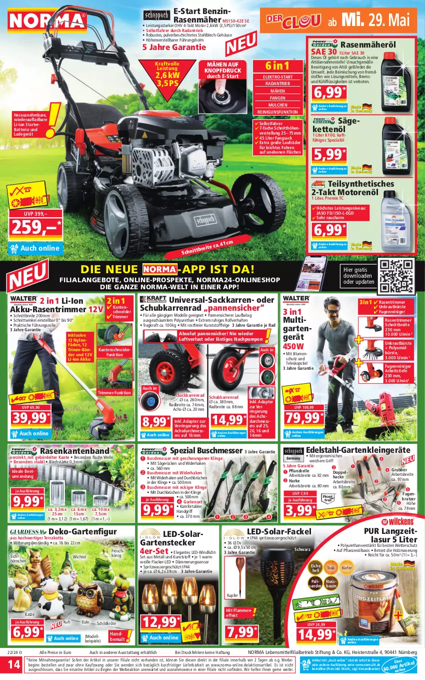 Aktueller Prospekt Norma - Norma - von 27.05 bis 03.06.2024 - strona 14 - produkty: adapter, akku, angebot, angebote, batterie, Bau, Bebe, Beetumrandung, blume, blumen, Brei, bürste, dell, edelstahl, eier, eis, Elektro, elle, Frosch, Garten, gin, Holz, hörnchen, HP, Kette, kraft, Kraut, lack, Lacke, ladegerät, lamm, laufräder, lebensmittel, leds, LG, messer, Mode, motorenöl, ndk, nivea, nuss, pflanze, pflanzen, Pflanzenöl, Pinsel, rasen, rasenmäher, rasentrimmer, Rauch, reiniger, reis, ring, sac, säge, Spezi, Spiele, Teleskop, teleskopstiel, Ti, tisch, wasser, Wichtel, windlicht