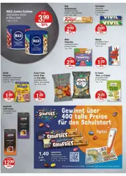 Gazetka promocyjna Vmarkt - Prospekte - Gazetka - ważna od 13.08 do 13.08.2025 - strona 8 - produkty: beutel, butter, caffe, Cashew, chips, funny-frisch, getränk, getränke, getränkepulver, jumbo, Kägi, linsen, mikado, milka, Nesquick, rel, Segafredo, smarties, Ti, Tiptoi, Yo, zucker