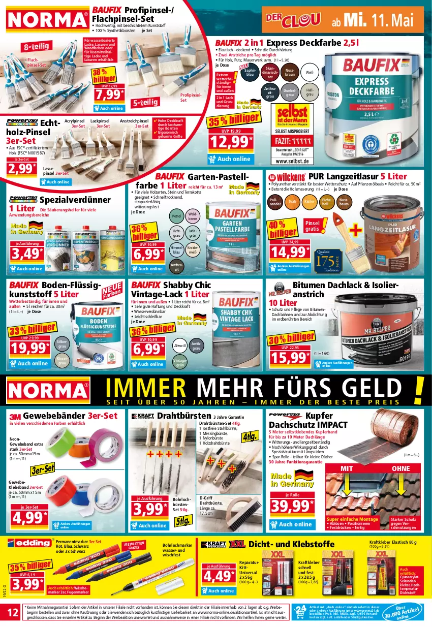 Aktueller Prospekt Norma - Norma - von 09.05 bis 16.05.2022 - strona 12 - produkty: asti, auer, Bau, Beba, Bebe, beere, braun, bürste, bürsten, decke, Draht, eis, elle, Garten, gin, Holz, HP, Kette, kleber, kraft, Kreide, lack, Lacke, leine, LG, ndk, nuss, pflanze, pflanzen, Pflanzenöl, Pinsel, Pinselset, reis, rwe, Spezi, Ti, tisch, wasser