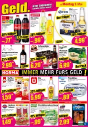 Gazetka promocyjna Norma - Norma - Gazetka - ważna od 16.05 do 16.05.2022 - strona 9 - produkty: Becher, bier, cocktail, cocktails, drink, drinks, eis, erfrischungsgetränk, flasche, frischkäse, frischkäsezubereitung, getränk, gin, kaffee, Käse, kokos, Kokoswasser, kräuter, kräutern, kühlregal, limette, limo, Mett, minze, oder kräuter, orange, regal, Rotbarsch, rouge, salami, Ti, wasser, Wild, zitrone