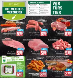 Gazetka promocyjna Hit - Prospekte - Gazetka - ważna od 21.05 do 21.05.2022 - strona 4 - produkty: auer, Bau, bauchscheiben, bio, braten, bratwurst, eis, elle, ente, fleisch, geschnetzeltes, gewürz, grobe bratwurst, gulasch, hackfleisch, hackfleisch gemischt, Meister, monitor, Nackensteak, nackensteaks, natur, pute, reis, Ria, rind, ring, schinken, schnitzel, schwein, schweine, Sport, steak, steaks, teller, Ti, Tiere, tisch, wein, weine, wurst, Zelt, ZTE