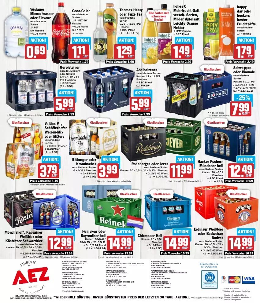 Aktueller Prospekt Aez - Prospekte - von 21.05 bis 25.05.2024 - strona 16 - produkty: adelholzener, AEZ, Alwa, apfel, apfelsaft, auer, Beckers Bester, Berger, bier, bio, bionade, bitburger, buch, budweiser, burger, coca-cola, cola, decke, Deckel, drucker, eis, elle, Engel, ente, erdinger, fisch, flasche, frucht, fruchtsäfte, fuze tea, Germ, gerolsteine, gerolsteiner, glasflasche, hacker pschorr, Happy Day, heineken, Hohes C, Holz, jever, kerze, köstritzer, krombache, krombacher, mineralwasser, Mixer, mixery, mönchshof, natur, Nektar, orange, perla, radeberger, reis, rel, ring, rum, saft, säfte, schöfferhofer, schweppes, Sprudel, steiner, teller, thomas henry, Ti, uhr, veltins, vöslauer, wasser, ZTE