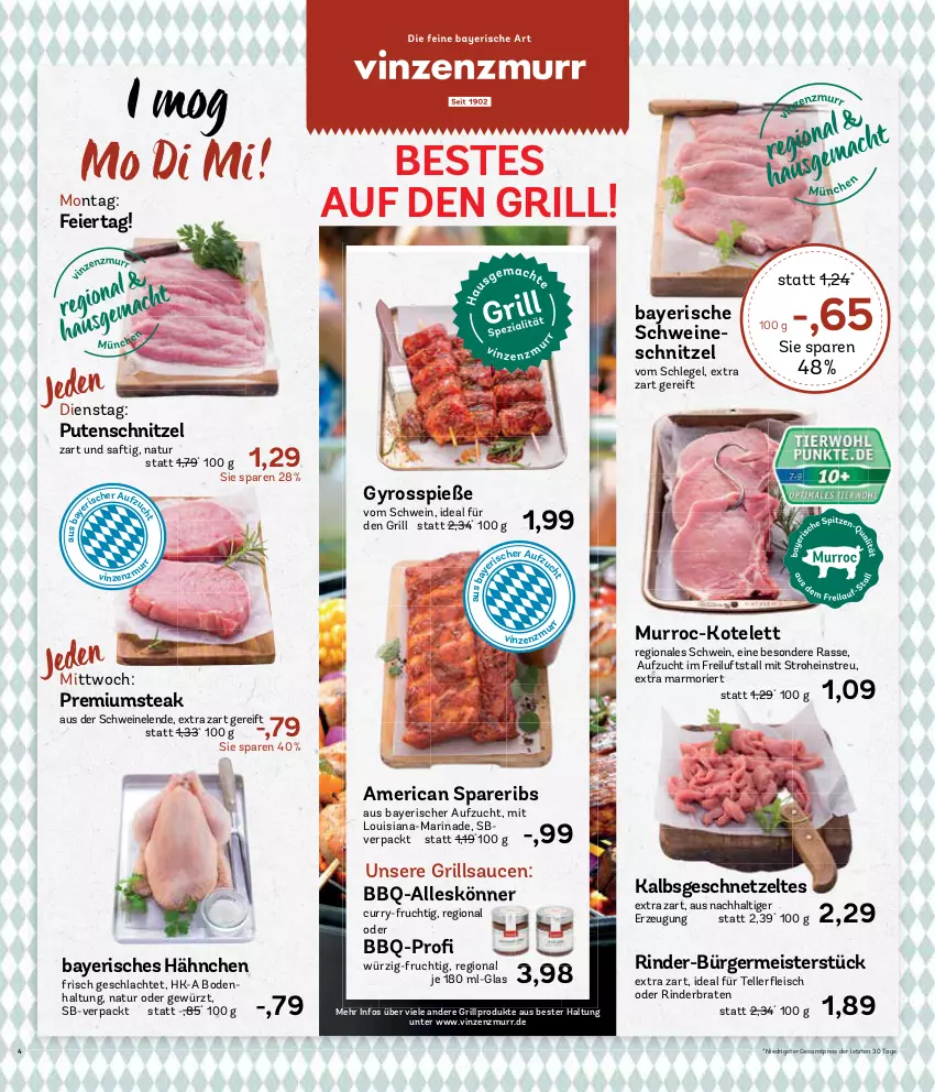 Aktueller Prospekt Aez - Prospekte - von 21.05 bis 25.05.2024 - strona 4 - produkty: braten, curry, eier, eis, elle, frucht, Germ, geschnetzeltes, gewürz, grill, grillsauce, gyros, kotelett, marinade, Meister, natur, pute, putenschnitzel, reis, rind, rinder, rinderbraten, saft, sauce, saucen, schnitzel, schwein, schweine, schweineschnitzel, spareribs, steak, teller, Ti, wein, weine, Zelt, ZTE