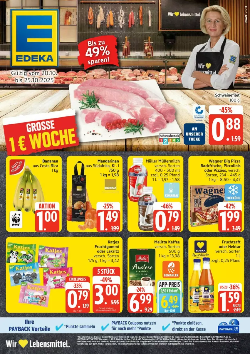 Aktueller Prospekt Edeka - Prospekte - von 20.10 bis 25.10.2025 - strona 1 - produkty: butter, coupon, coupons, deka, ente, lebensmittel, tee