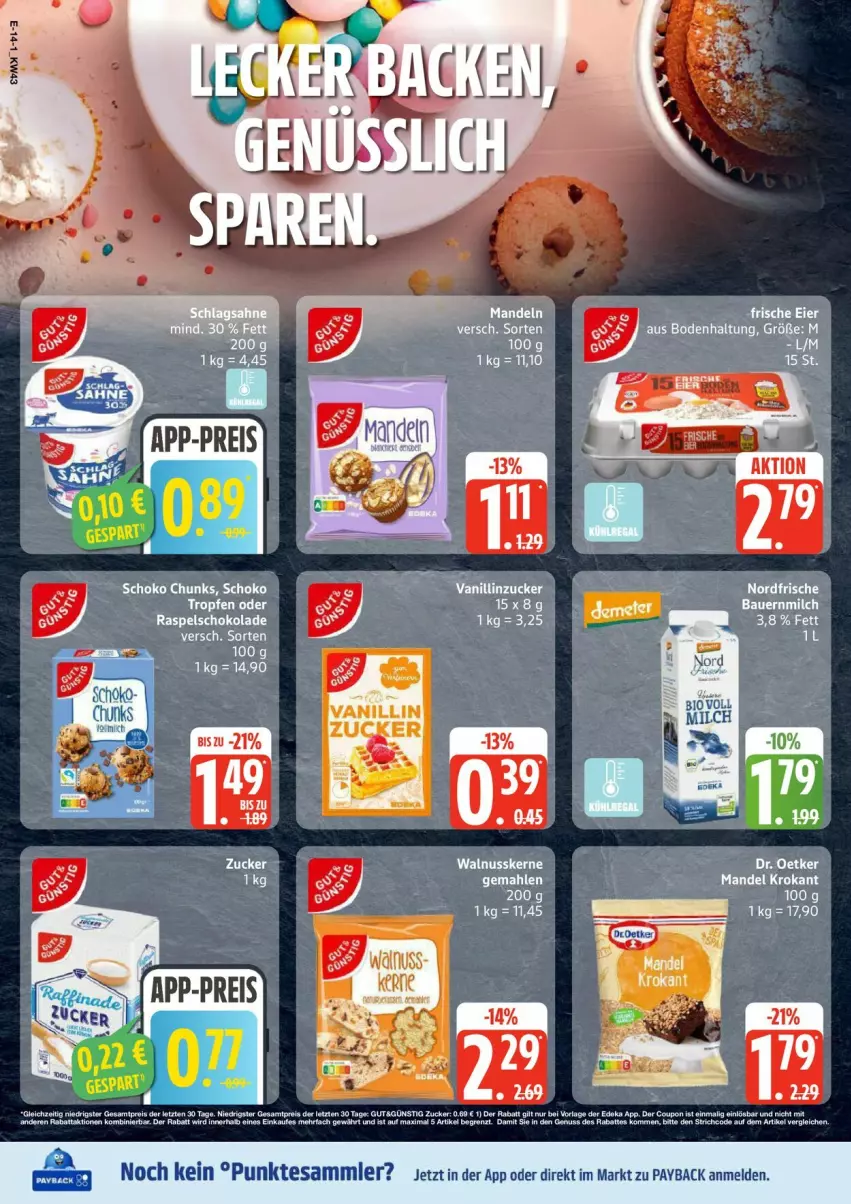 Aktueller Prospekt Edeka - Prospekte - von 20.10 bis 25.10.2025 - strona 14 - produkty: auer, Bau, Bauer, mandel, mandeln, milch, nuss, payback, schoko, schokolade, tee, tesa, walnuss, walnusskerne